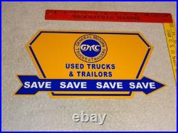 Vintage General Motors Trucks Trailers Metal Enamel Car Gasoline Oil Dealer Sign