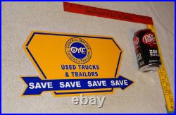 Vintage General Motors Trucks Trailers Metal Enamel Car Gasoline Oil Dealer Sign