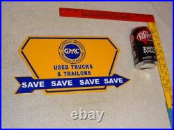 Vintage General Motors Trucks Trailers Metal Enamel Car Gasoline Oil Dealer Sign