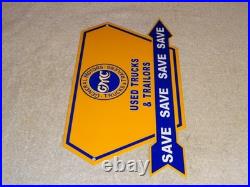 Vintage General Motors Trucks Trailers Metal Enamel Car Gasoline Oil Dealer Sign