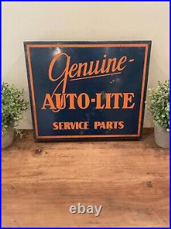 Vintage Genuine Auto-Lite Service Parts Metal Adverisiing Box 1950's