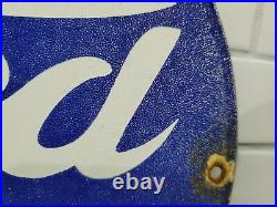 Vintage Genuine Ford Battery Porcelain Sign Car Gas Sales Service Auto Parts 12