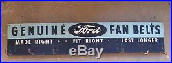 Vintage Genuine Ford Fan Belts Hook Wall Display Sign Vintage Ford Logo Sign