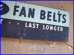 Vintage Genuine Ford Fan Belts Hook Wall Display Sign Vintage Ford Logo Sign