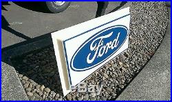 Vintage Genuine Ford Oval Dealership Outdoor Lighted Sign Logo Cover 1960s 1970s