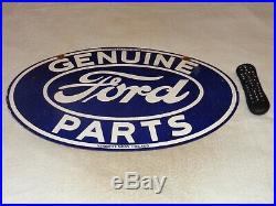 Vintage Genuine Ford Parts 24 Porcelain Metal Ds Car, Truck, Gasoline Oil Sign