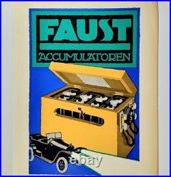 Vintage German Poster Art 1920s Automobile Advertising Avant Garde Plakat