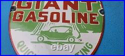 Vintage Giant Gasoline Porcelain Quick Starter Auto Car Service Station Sign