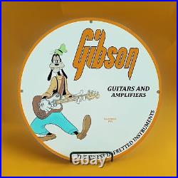 Vintage Gibson Gasoline Porcelain Gas Service Station Auto Pump Plate Sign