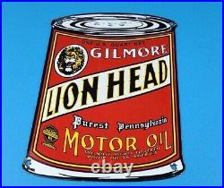 Vintage Gilmore Gasoline Porcelain Gas Auto Oil Quart Can Service Station Sign