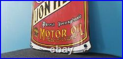 Vintage Gilmore Gasoline Porcelain Gas Auto Oil Quart Can Service Station Sign