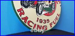 Vintage Gilmore Gasoline Porcelain Racing Fuel Gas Auto Firestone Champion Sign
