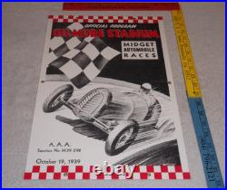 Vintage Gilmore Stadium Midget Car Race 18 Porcelain Metal Gasoline & Oil Sign