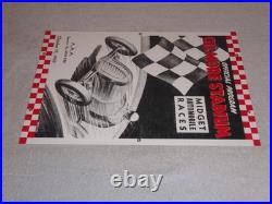 Vintage Gilmore Stadium Midget Car Race 18 Porcelain Metal Gasoline & Oil Sign