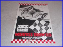 Vintage Gilmore Stadium Midget Car Race 18 Porcelain Metal Gasoline & Oil Sign