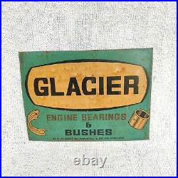 Vintage Glacier Engine Bearings & Bushes Automobile Tin Sign Rare Advertising