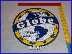 Vintage Globe The Universal Gasoline Airplane Boat Car Porcelain Metal Oil Sign