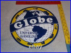 Vintage Globe The Universal Gasoline Airplane Boat Car Porcelain Metal Oil Sign