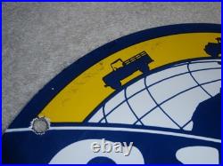 Vintage Globe The Universal Gasoline Airplane Boat Car Porcelain Metal Oil Sign