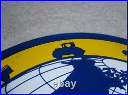Vintage Globe The Universal Gasoline Airplane Boat Car Porcelain Metal Oil Sign