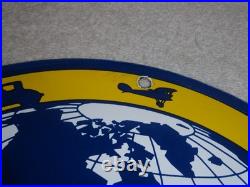 Vintage Globe The Universal Gasoline Airplane Boat Car Porcelain Metal Oil Sign