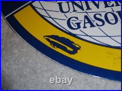 Vintage Globe The Universal Gasoline Airplane Boat Car Porcelain Metal Oil Sign