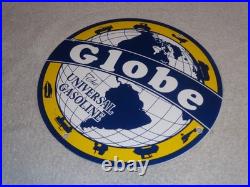Vintage Globe The Universal Gasoline Airplane Boat Car Porcelain Metal Oil Sign