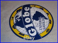 Vintage Globe The Universal Gasoline Airplane Boat Car Porcelain Metal Oil Sign