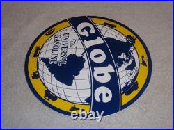 Vintage Globe The Universal Gasoline Airplane Boat Car Porcelain Metal Oil Sign