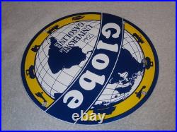 Vintage Globe The Universal Gasoline Airplane Boat Car Porcelain Metal Oil Sign