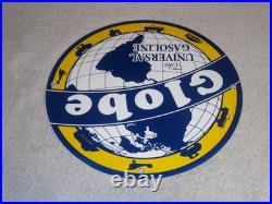 Vintage Globe The Universal Gasoline Airplane Boat Car Porcelain Metal Oil Sign