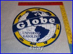 Vintage Globe The Universal Gasoline Airplane Boat Car Porcelain Metal Oil Sign