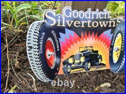 Vintage Goodrich Air Service Porcelain Sign Auto Car Mechanic Gas Pump Sign