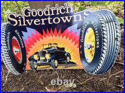 Vintage Goodrich Air Service Porcelain Sign Auto Car Mechanic Gas Pump Sign