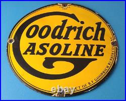 Vintage Goodrich Gasoline Porcelain Sign Tires Auto Car Mechanic Gas Pump Sign