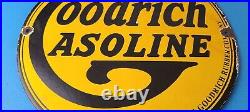 Vintage Goodrich Gasoline Porcelain Sign Tires Auto Car Mechanic Gas Pump Sign