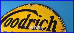 Vintage Goodrich Gasoline Porcelain Sign Tires Auto Car Mechanic Gas Pump Sign