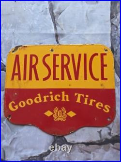 Vintage Goodrich Tires Air Service Porcelain Sign Car Gas Truck Motorcycle 10×8