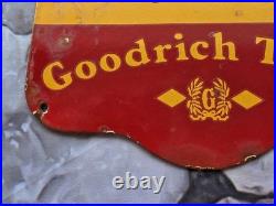 Vintage Goodrich Tires Air Service Porcelain Sign Car Gas Truck Motorcycle 10×8