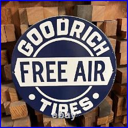 Vintage Goodrich Tires Porcelain Gas Oil Free Air Service Station Truck Car Sign