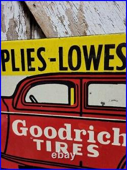 Vintage Goodrich Tires Porcelain Sign Old Capitol Motors Chattanooga Tn Car Auto