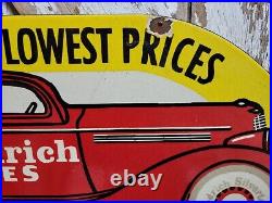 Vintage Goodrich Tires Porcelain Sign Old Capitol Motors Chattanooga Tn Car Auto