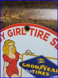 Vintage Goodyear Porcelain Sign Las Vegas Reno Gas Car Georgy Girl Tire Battery Vintage Goodyear Porcelain Sign Las Vegas Reno Gas Car Georgy Girl Tire Battery