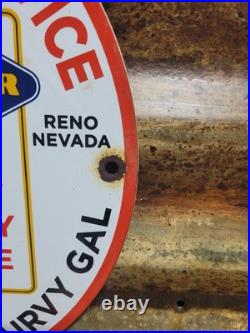 Vintage Goodyear Porcelain Sign Las Vegas Reno Gas Car Georgy Girl Tire Battery