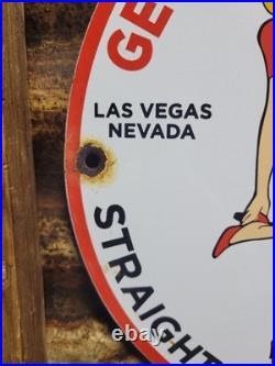 Vintage Goodyear Porcelain Sign Las Vegas Reno Gas Car Georgy Girl Tire Battery