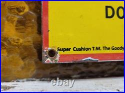 Vintage Goodyear Porcelain Sign Old 49' Tires Gas Automobile Parts Dealer Garage