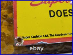 Vintage Goodyear Porcelain Sign Old 49' Tires Gas Automobile Parts Dealer Garage