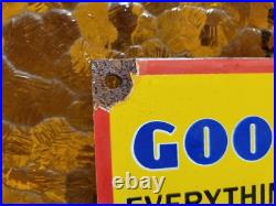 Vintage Goodyear Porcelain Sign Old 49' Tires Gas Automobile Parts Dealer Garage