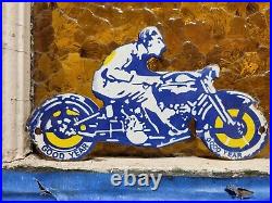 Vintage Goodyear Porcelain Sign Old Automobile Car Parts Dealer Store Motorcycle