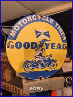 Vintage Goodyear Porcelain Sign Old Automobile Car Parts Dealer Store Motorcycle Vintage Goodyear Porcelain Sign Old Automobile Car Parts Dealer Store Motorcycle